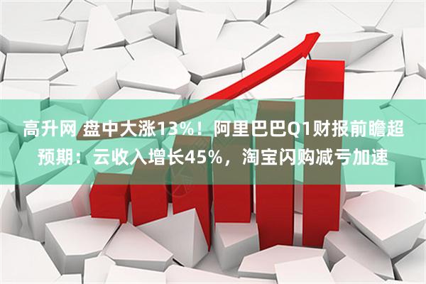 高升网 盘中大涨13%!阿里巴巴Q1财报前瞻超预期:云收入增长45%,淘宝闪购减亏加速